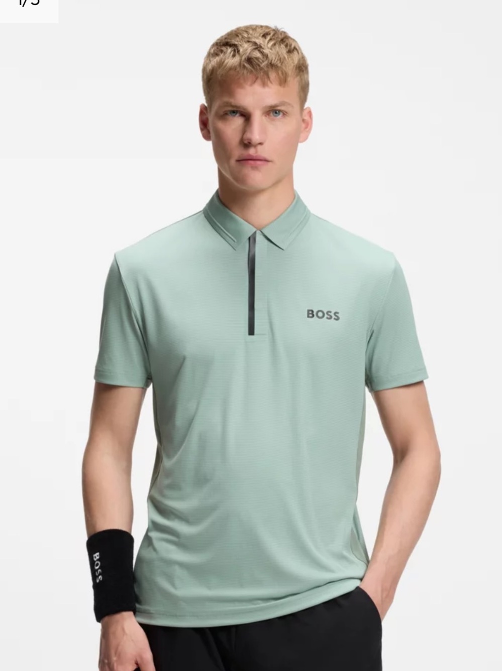 BOSS Active Paddy Polo Shirt Light Green - Picture 8 of 8